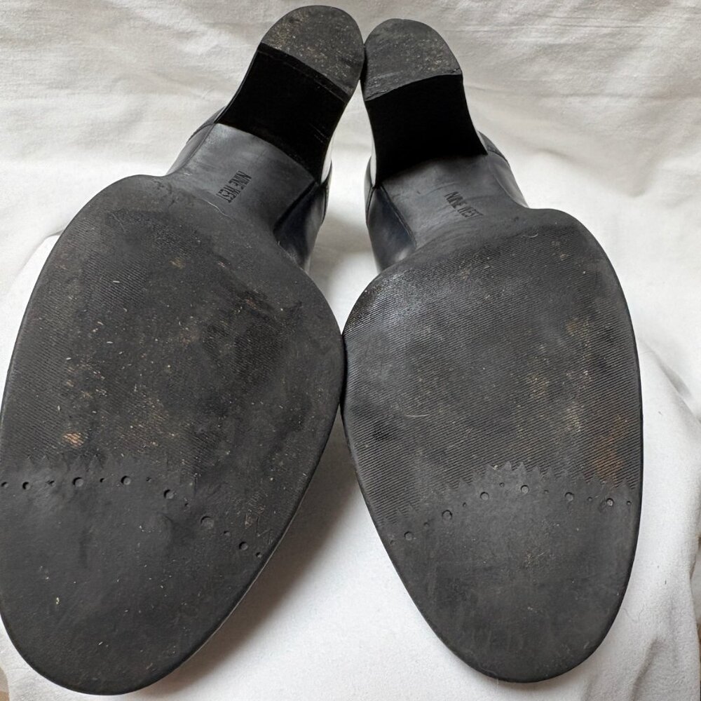 Nine West Navy Leather Heeled Loafers – Size 6 - Picture 3 of 10